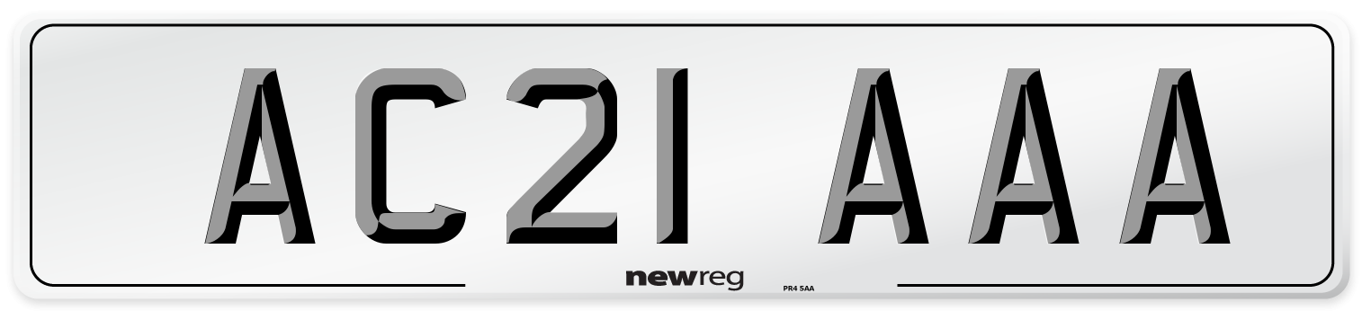 AC21 AAA Number Plate from New Reg